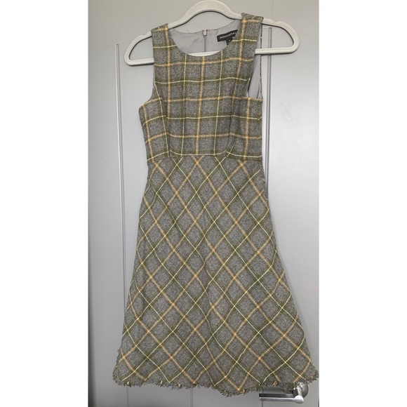 Banana Republic Plaid Wool Fit and Flare Dress 4 - Picture 6 of 7